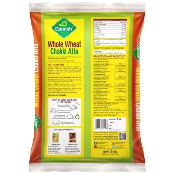 Ganesh Whole Wheat Chakki Atta (1 kg)