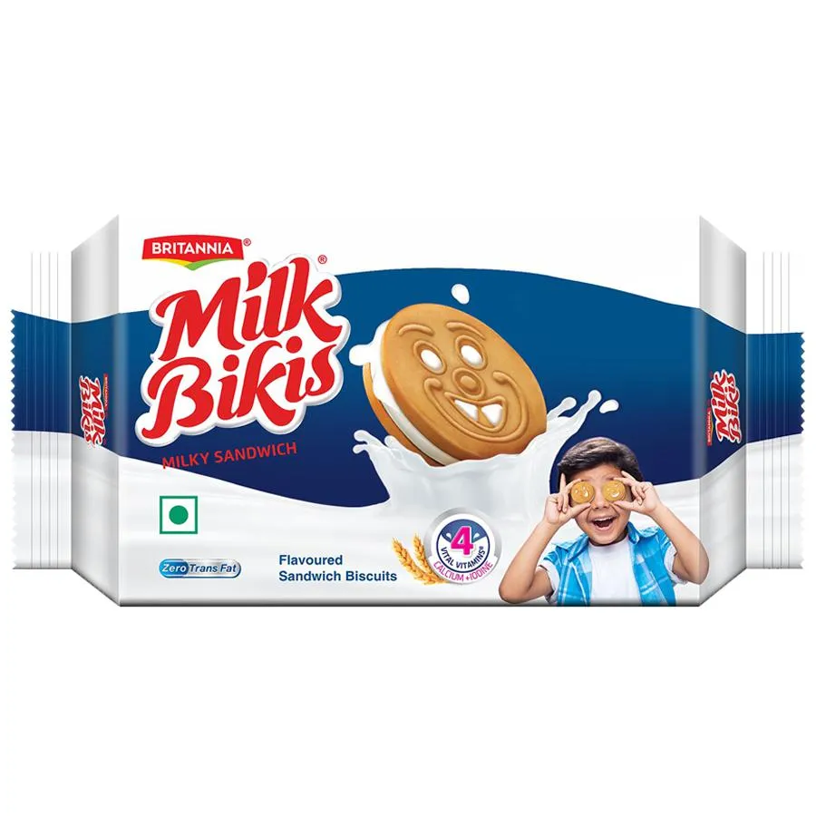 Britannia Milk Bikis Milk Cream Biscuits, 200 g
