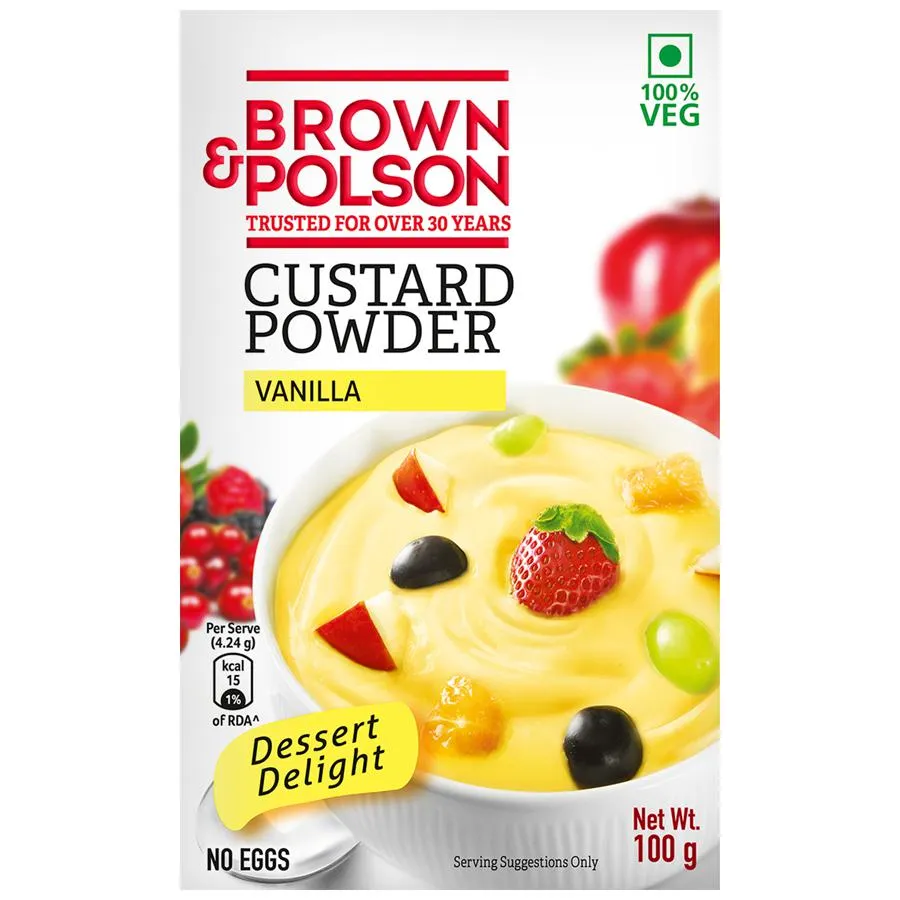 Brown & Polson Custard Powder, Vanilla flavour, 100 gm