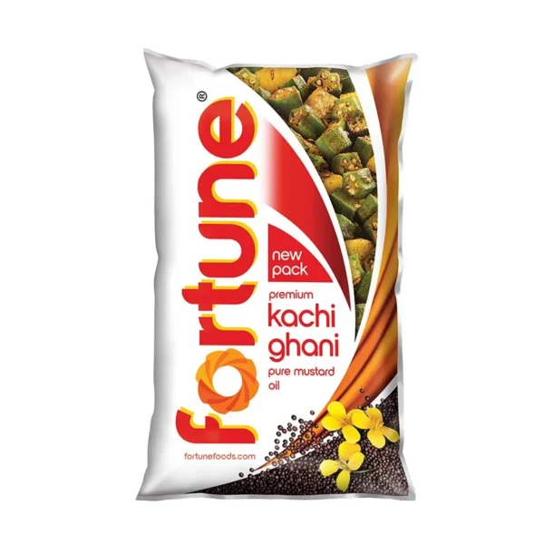 Fortune Premium Kachi Ghani Pure Mustard Oil, 1 L Pouch