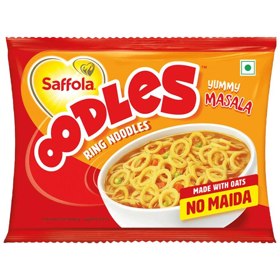 Saffola Oodles Instant Noodles - No Maida, Yummy, Masala Flavour