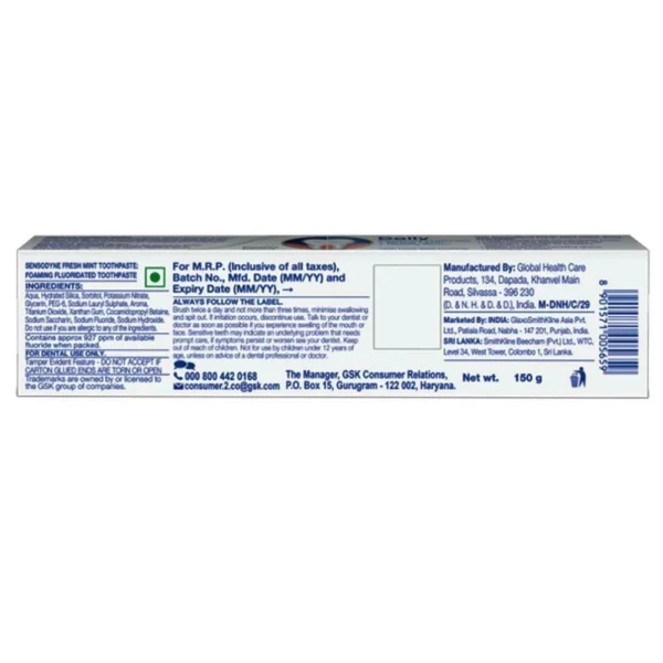 Sensodyne Sensitive Fresh Mint Toothpaste (150 g)