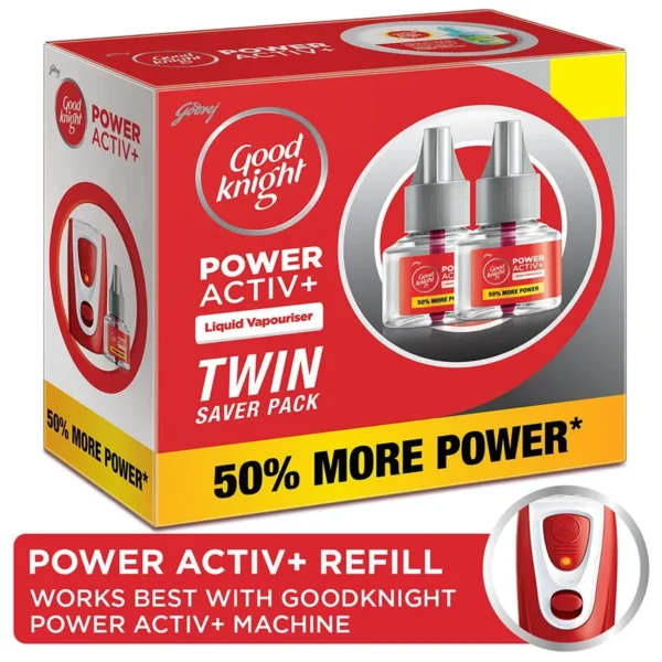 Good knight Power Active+ Liquid Vapourizer, 45ml, Pack of 2 Good knight Power Active+ Liquid Vapourizer, 45ml, Pack of 2