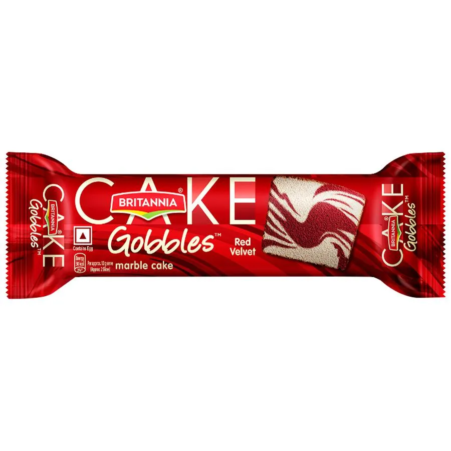 Britannia Gobbles Marble Cake - Red Velvet, 30 gm