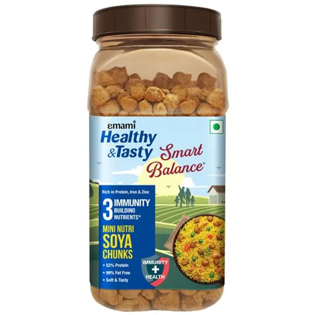 Emami Healthy & Tasty Mini Nutri Soya Chunks, 200 gm Jar