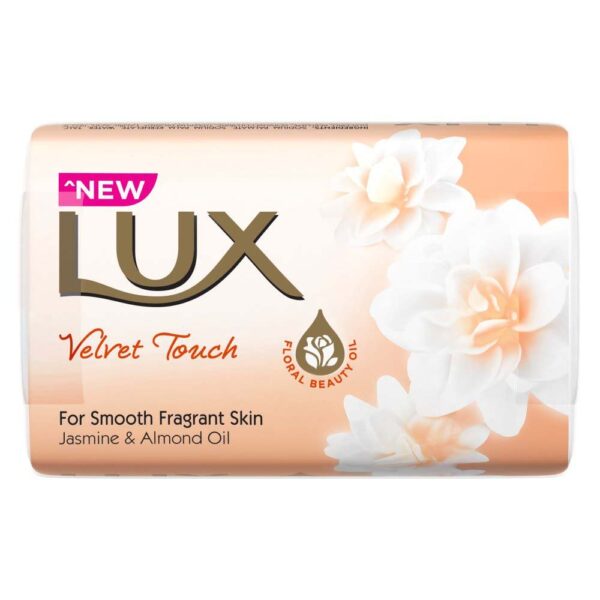 Lux Velvet Touch Jasmine and Almond Oil Soap Bar, 59 gm