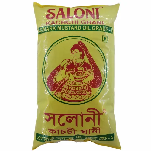 Saloni Kachchi Ghani Mustard Oil, 1 Liter Pouch