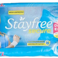Stayfree Secure Dry Cover Sanitary Napkin with Wings (XL), 7 pads