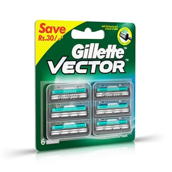 Gillette Vector Plus - Manual Shaving Razor Blades Cartridge, 6 pcs Gillette Vector Plus - Manual Shaving Razor Blades Cartridge, 6 pcs